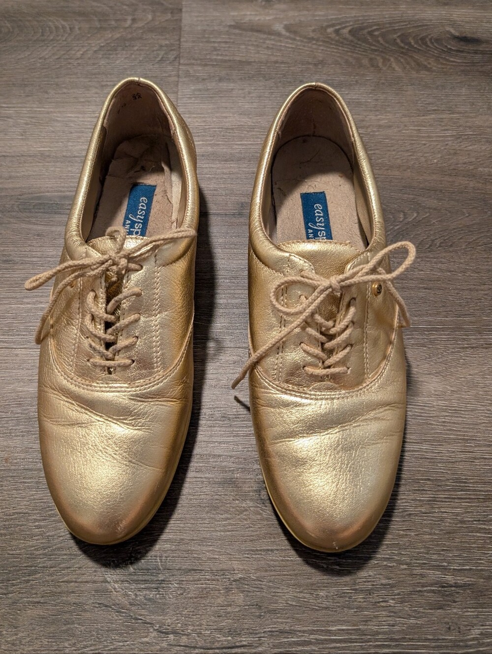 Easy Spirit Anti-Gravity Gold Leather Oxford Shoes